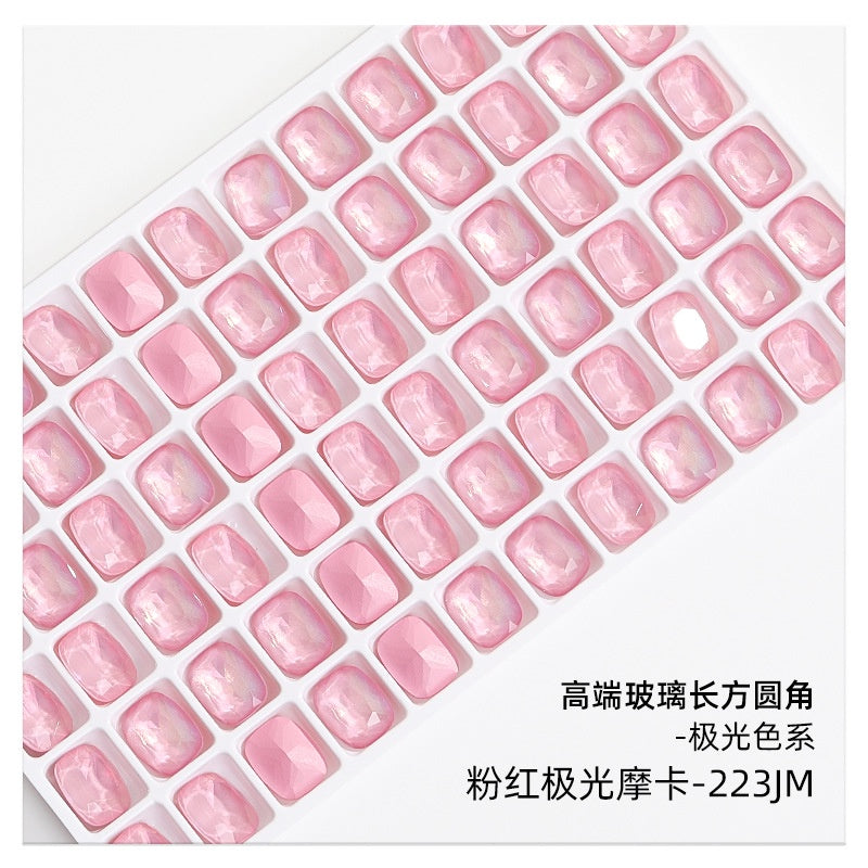 10mm  10pcs Nail Rhinrhinea High-end Tip Bottom Rhinrhinea  Rectangular Round Corner Diy Accessories Materials