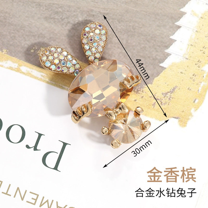 Fashion Cute Rabbit 30*44mm Crystal Rhinestone Bunny DIY Jewelry Accessories for Phone Case