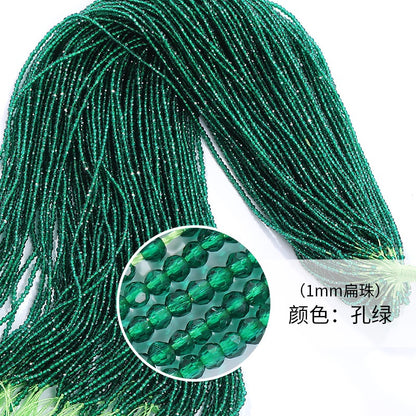1mm Crystal Flat Glass Beads Hand Make Necklace Bracelet Jewelry DIY Beads