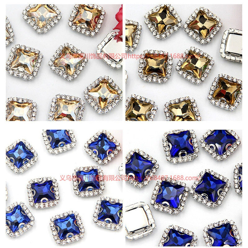 10pcs 8mm Fashion Buttons Sew on Crystal Rhinestone with Gold/Sliver Claw Crystal