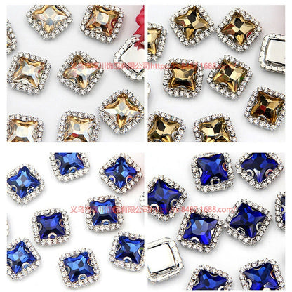 10pcs 8mm Fashion Buttons Sew on Crystal Rhinestone with Gold/Sliver Claw Crystal