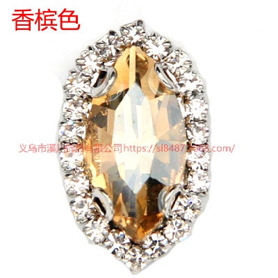 17*32mm Large size Horse Eye Claw Rhinestone Claw Rhinestone Girth Crystal Buckle Diy Headdress Accessories Shiny Rhinestone Hand Sewn Rhinestone Dress Accessories