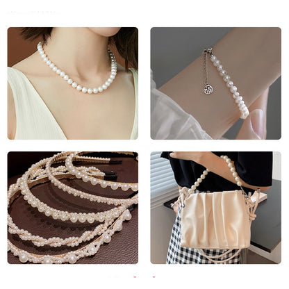 Pearl Multi Specification 3/5/6/8/10mm High Gloss Water Polished Imitation Pearl Can Perforate DIY Bracelet Necklace Accessories
