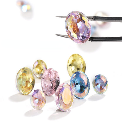 Candy Color 8*10/10*14mm Transparent Oval Crystal Nest Surface K9 Rhinestone Costume Jewelry Production