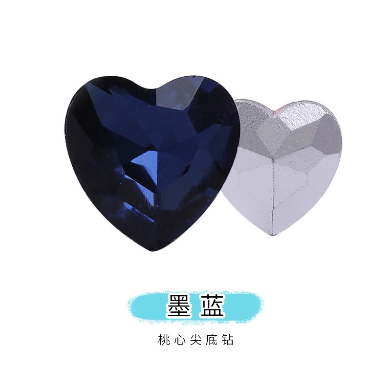10mm Pointy Bottom Peach Heart Rhinestone Love Rhinestone Crystal Glass Rhinestone Diy Mobile Phone Paste Rhinestone Accessories Clothing Jewelry Rhinestone