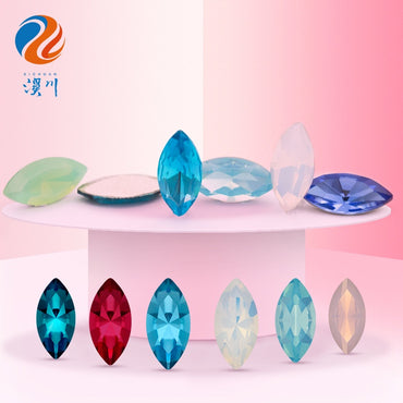 9*18MM/5pcs K9Horse Eye Pointed Bottom Rhinestone Unusual Type Special Rhinestone Diy Ornament Accessories Pointed Bottom Rhinestone Nail Paste Rhinestone Decorative Accessories