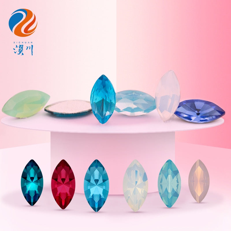 5*10mm/10pcs K9 Horse Eye Pointed Bottom Rhinestone Unusual Type Special Rhinestone Diy Ornament Accessories Pointed Bottom Rhinestone Nail Paste Rhinestone Decorative Accessories