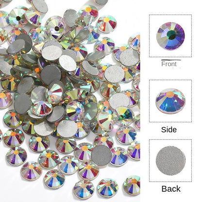 1440pcs/1.8mm Flat Round Nail Rhinestone DIY Phone Case Accessories Rhinestone Stick Crystal