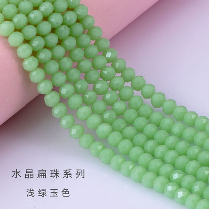 3/4/6/8mm Flat Bead Porcelain Jade Glass Beads  for Diy Bracelet Necklace Jewelry Accessories