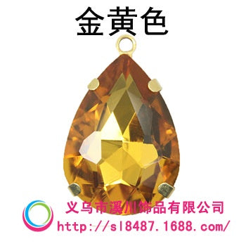 Water Drop Glass Claw Rhinestones with Hole Hand Seam Rhinestones Gold Single Hanging Claw Rhinestones DIY Jewelry Clothing Accessories