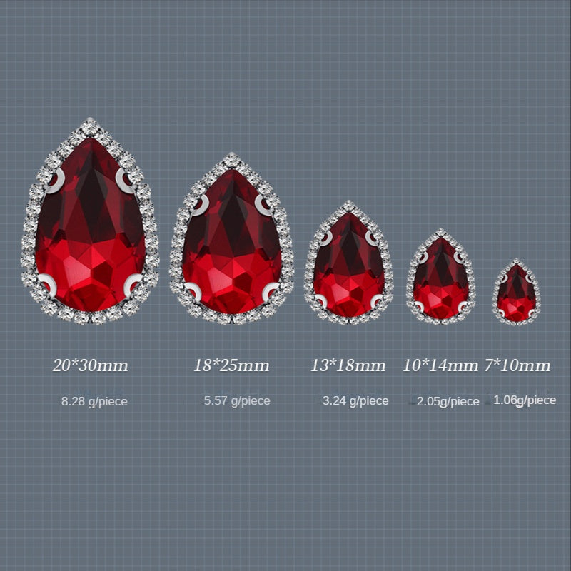 10×14mm 10pcs Water Drop Claw Rhinestones Crystal Buckle Claw Rhinestones Girdle Edge Claw Chain Diy Headdress Hair Accessories Footwear Clothing Accessories
