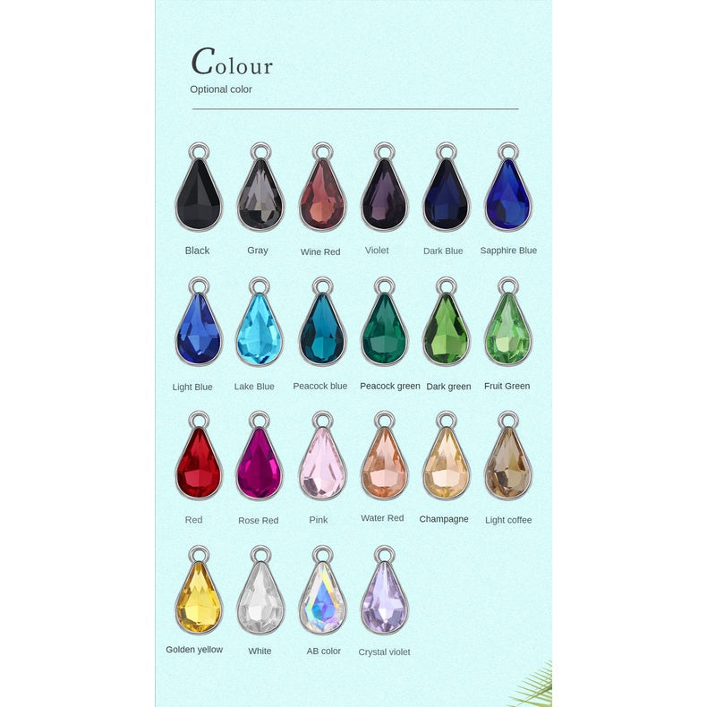 【ready Stock】Single Hanging Water Drop Single Hole Pendant Inlaid with Crystal Diamond Diy Ear Jewelry Accessories