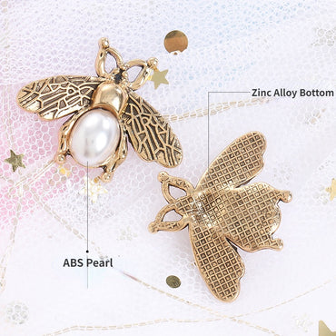 Pearl Bee with Zinc Alloy Bottom DIY Jewelry Headdress Phone Case Brooch Accessories