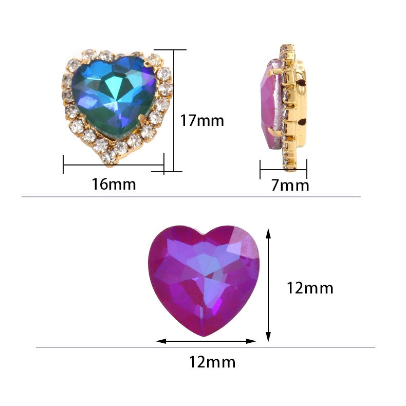 Love Mocha AB Crystal Buckle Glass Claw Rhinestones Girth Edge Hand Seam Drill Diy Clothing Accessories Material