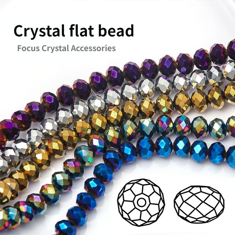 Multi-color 3mm-8mm Glass Crystal Beads Beaded DIY Jewelry Making