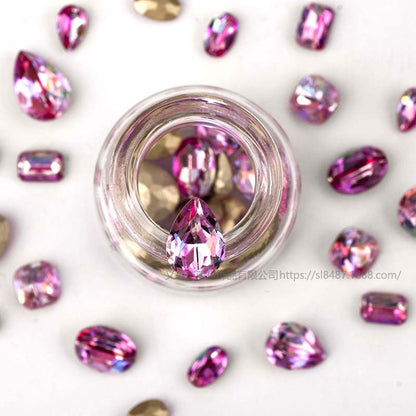 1PCS Pointy Bottoming Nail Rhinestone K9 Material High-quality Naked Rhinestone Nail Paste Rhinestone Diy Accessories Nail Ornament Nail Paste Rhinestone Multi-color