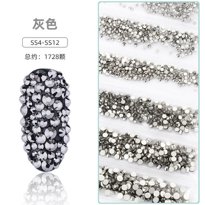 1.5-3.2mm Mixed Nail Rhinestone Small Size Mixed Size Glass Rhinestone Colorful Diamond Mixed Nail Crystal