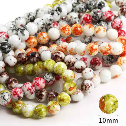 10mm Ceramics Round Beads Perforated Bead Necklace Bracelet Accessories for DIY Jewelry Making