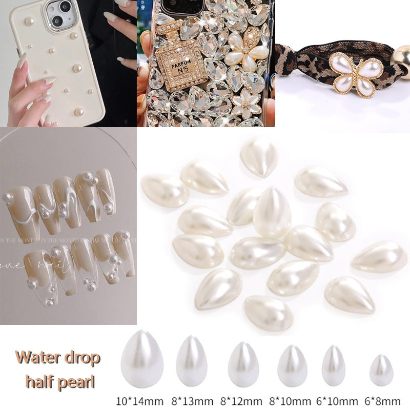 100g  ABS Drops Half Face Pearl Wedding Dress Accessories Headdress DIY Handmade Materials