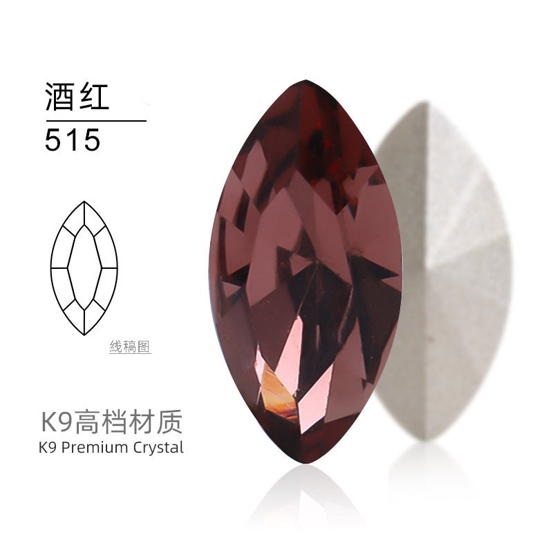 5*10mm/10pcs K9 Horse Eye Pointed Bottom Rhinestone Unusual Type Special Rhinestone Diy Ornament Accessories Pointed Bottom Rhinestone Nail Paste Rhinestone Decorative Accessories