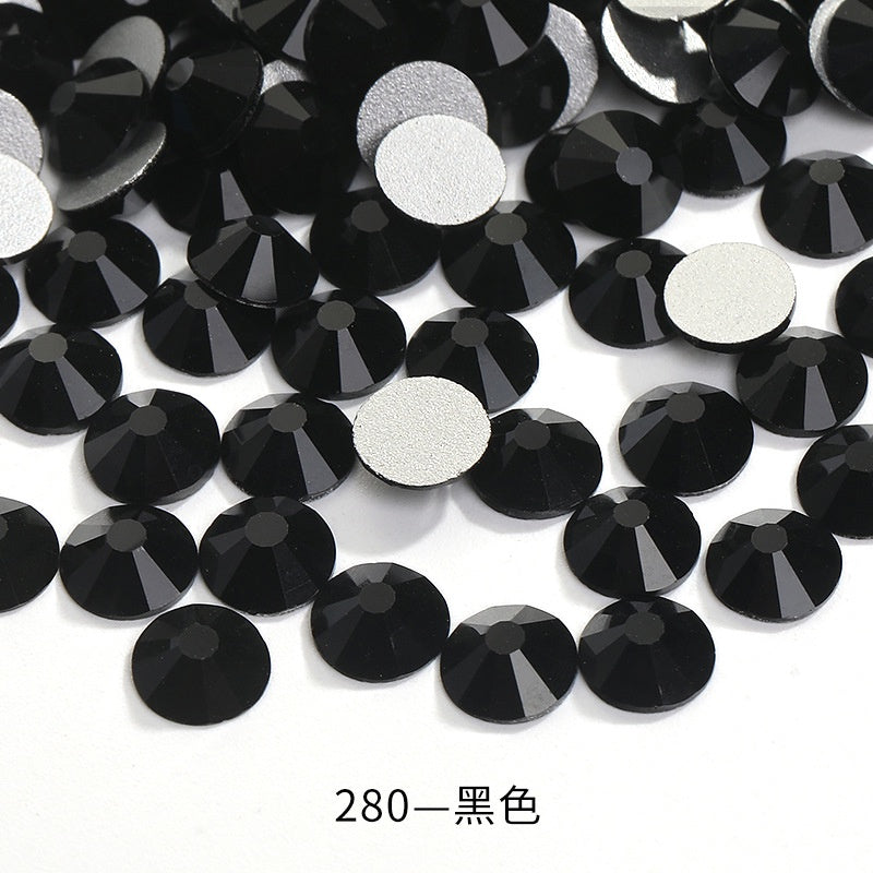 288pcs/6mm Flat Round Nail Rhinestone DIY Phone Case Accessories Rhinestone Stick Crystal