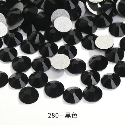 288pcs/6mm Flat Round Nail Rhinestone DIY Phone Case Accessories Rhinestone Stick Crystal
