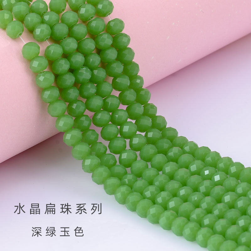 3/4/6/8mm Flat Bead Porcelain Jade Glass Beads  for Diy Bracelet Necklace Jewelry Accessories