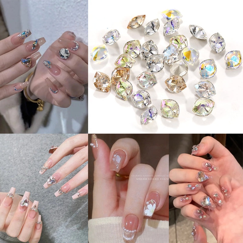 10*12mm Colored Eye Shape Crystall Diamond Charm Shiny Glass Rhinestone for Clothing Jewelry Making Accessories