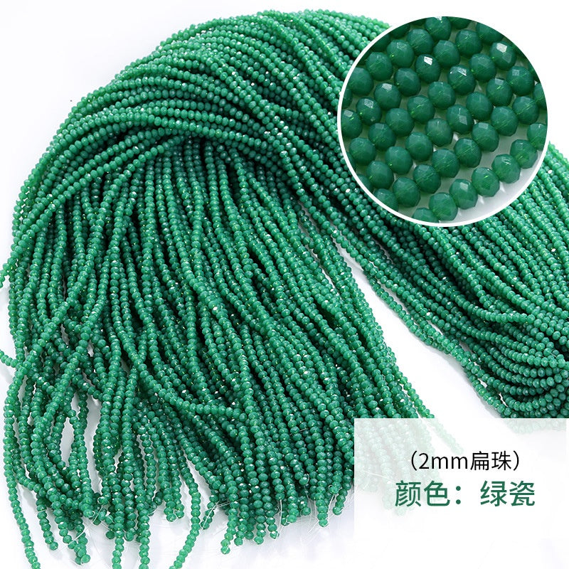 10-pack Crystal Through-hole Glass Flat Beads with A Diameter of 2mm Are Suitable for Bracelet Necklace Jewelry Diy Materials