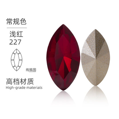 5*10mm/10pcs K9 Horse Eye Pointed Bottom Rhinestone Unusual Type Special Rhinestone Diy Ornament Accessories Pointed Bottom Rhinestone Nail Paste Rhinestone Decorative Accessories
