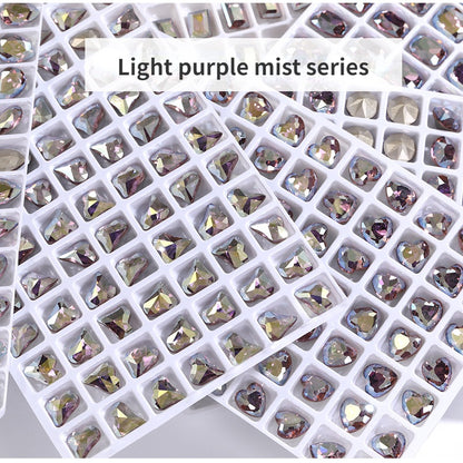 K9 Light Purple Mist Nail Art Rhinestone Glass Crystal Diy Jewelry Accessories Pointed Bottom Rhinestone Jewelry Accessories