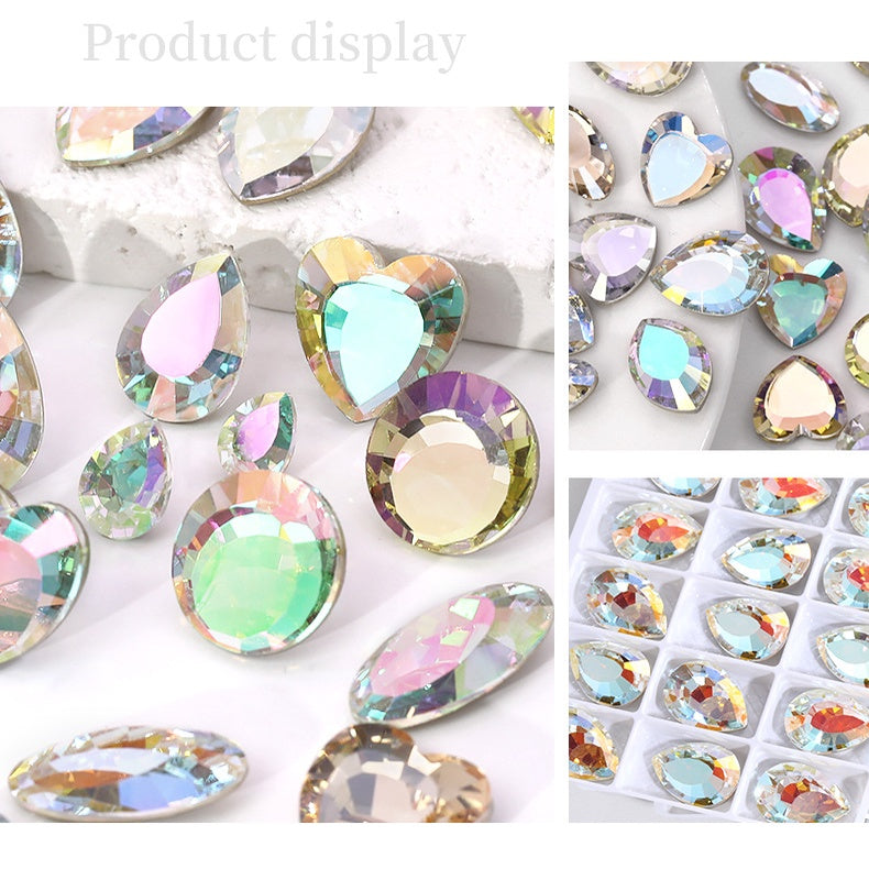 K9 Magic Mirror Series Electroplated Color High-grade Crystal Micro Pointed Bottoming Glass Nail Rhinestone Diy Phone Case Ornament Accessories