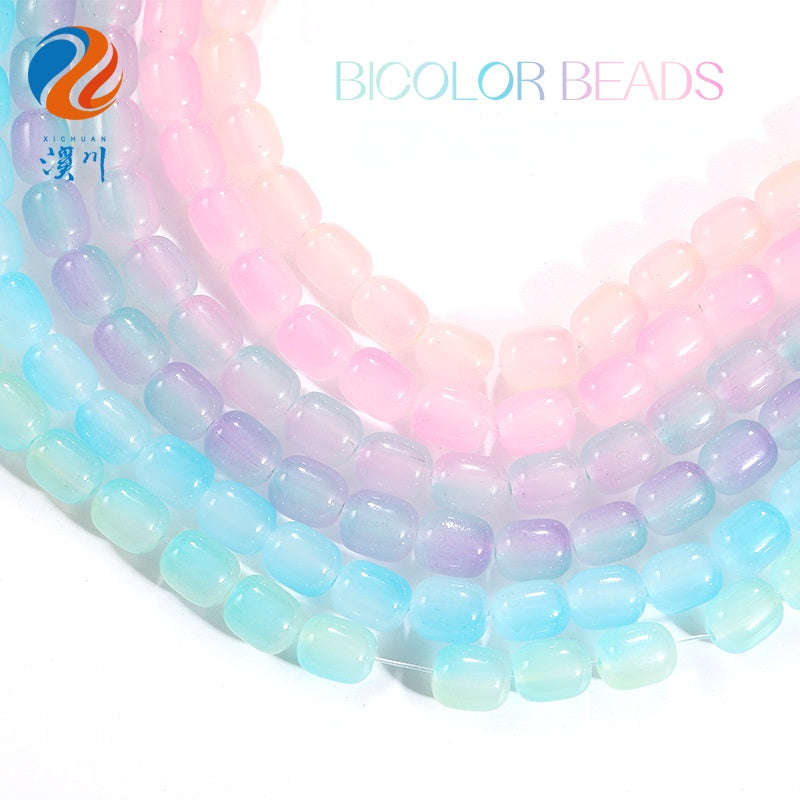 Two-color Date Bead Handmade Loose Bead Through Hole Bead DIY Bracelet Necklace Accessories