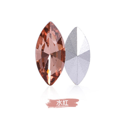 5*10mm /9*18mm 10pcs Horse Eye Rhinestones Special-shaped Glass Crystal Rhinestones Diy Phone Case Perfume Holder Stick Rhinestones Ornament Accessories
