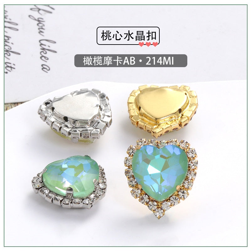 Love Mocha AB Crystal Buckle Glass Claw Rhinestones Girth Edge Hand Seam Drill Diy Clothing Accessories Material