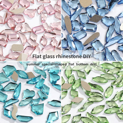 Pink Flat Rhinestone 20pcs DIY Nail Rhinestone Ins Glass Rhinestone Nail Fingertip Diamond Jewelry Mix