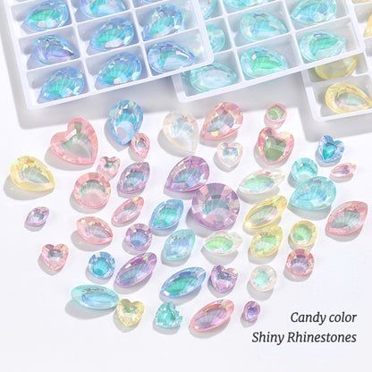 Shining High-grade Crystal Micro-pointed Bottom Glass Diamond High Top Rhinrhinos K9 Magic Mirror Series Diy Mobile Phone Shell Nail Sticker Rhinrhinos