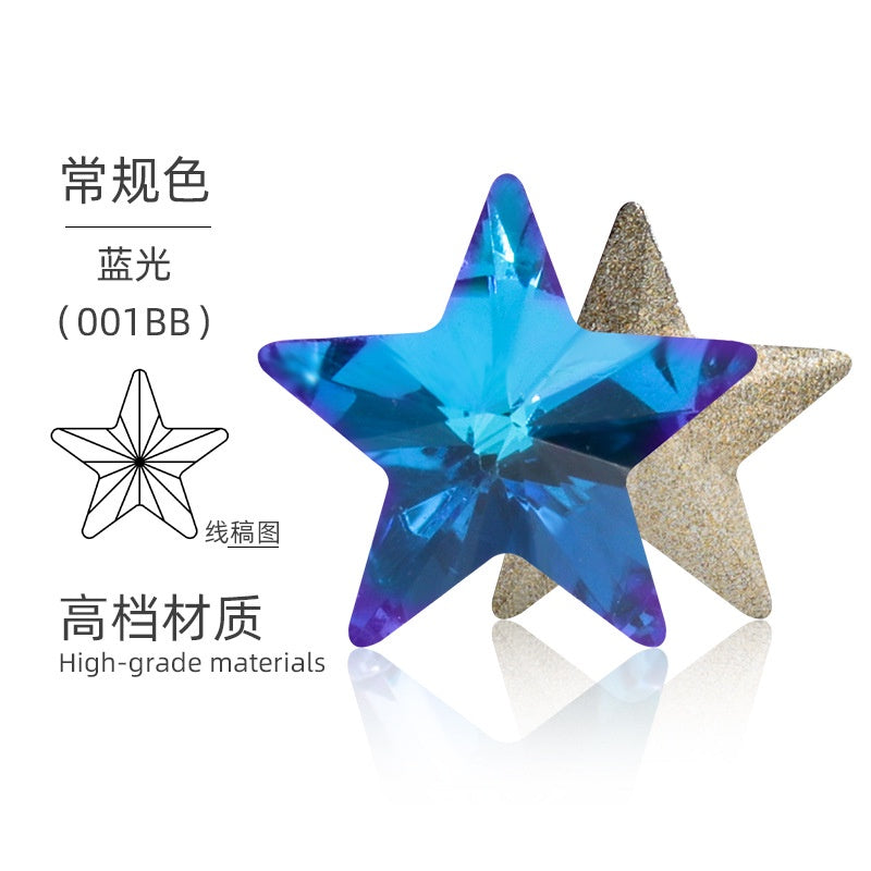 10PCS Pentacle High Top Rhinestones Pointed Bottom Special-shaped Rhinestones Diy Jewelry Accessories Pointed Bottom Rhinestones Stick Rhinestones Materials