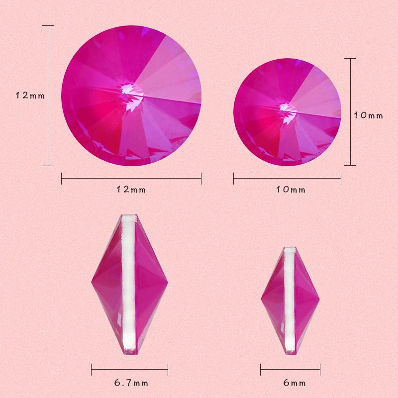 8/10/12mm Round Shape Mocha Fluorescence Color Crystal Diamond Glass Rhinestone for Clothing Jewelry Accessories