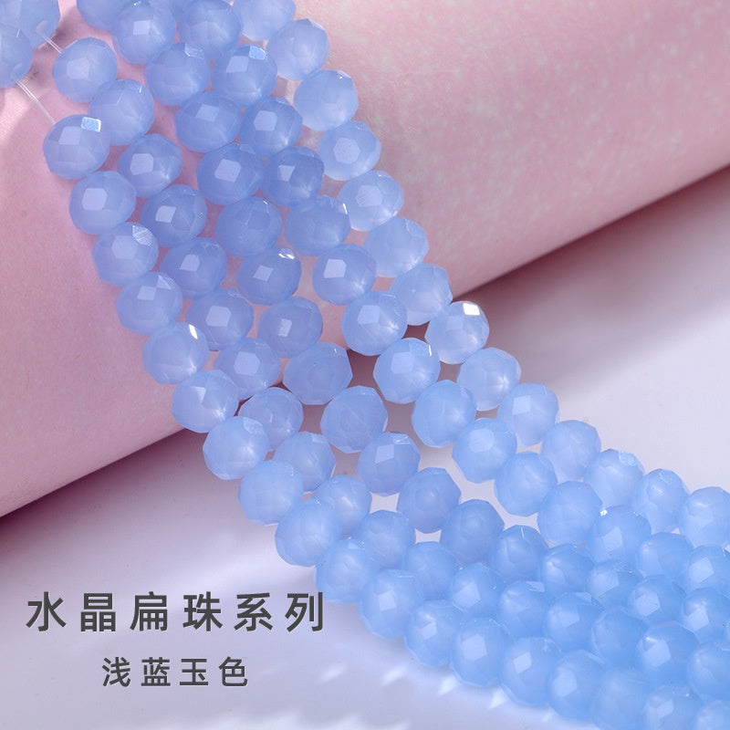 3/4/6/8mm Flat Bead Porcelain Jade Glass Beads  for Diy Bracelet Necklace Jewelry Accessories