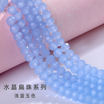 3/4/6/8mm Flat Bead Porcelain Jade Glass Beads  for Diy Bracelet Necklace Jewelry Accessories