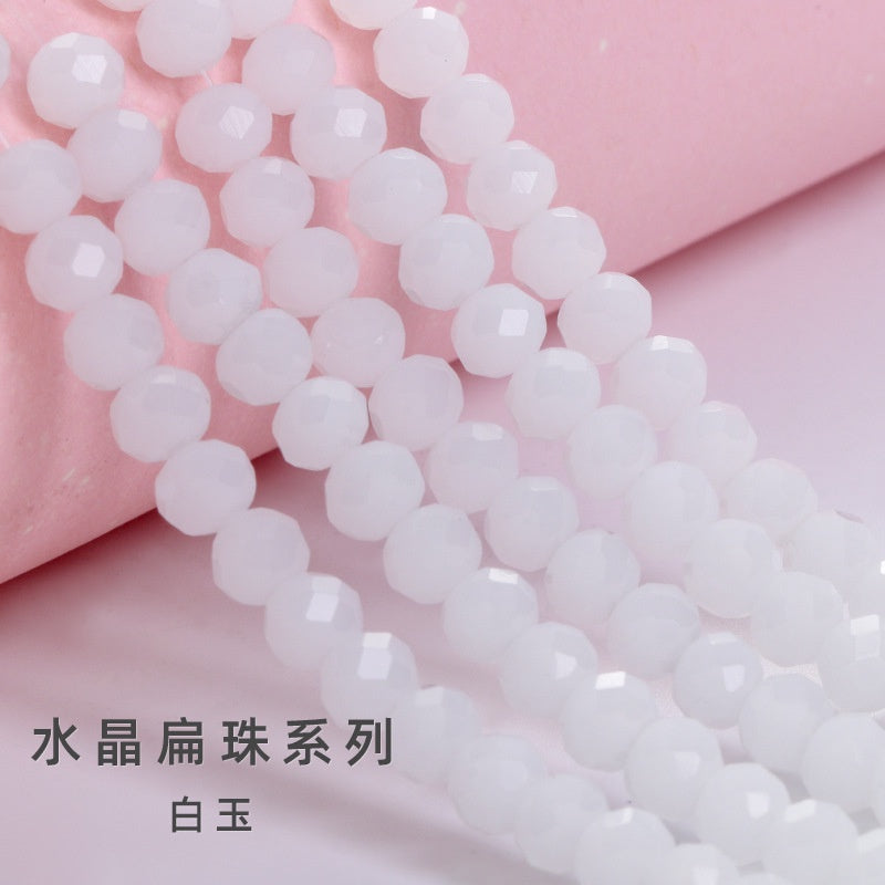 3/4/6/8mm Flat Bead Porcelain Jade Glass Beads  for Diy Bracelet Necklace Jewelry Accessories