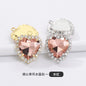 10pcs 14mm Crystal Buckle Glass Heart Claw Rhinestone Pendant Diy Clothing Accessories Materials