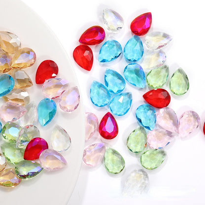 8*13mm Drop Shape Shiny Moonlight Crystal Nail Art Glass Transparent Rhinestone for DIY Phone Case Decoration