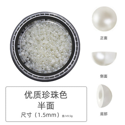 Pearl Box Japanese Simple Mixed Half Round Full Round Box Pearl Nail Jewelry
