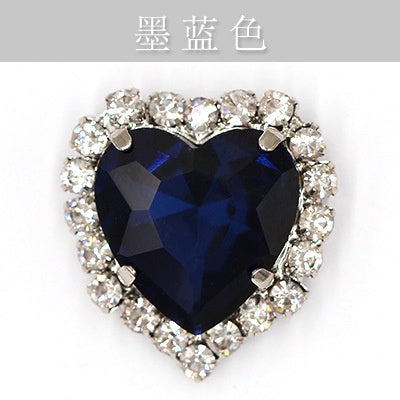 12mm 10pcs Heart Shape Crystal Rhinestone With Sliver/Gold Bottom For DIY Garment Clothing