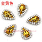 10pcs 5*8mm Sharp Drop Claw Rhinestone Sew on Crystal Rhinestone with Gold/Sliver Claw Crystal for Clothing Garment Diy Headdress Accessories
