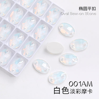 Crystal 7*10/10*14mm High-end Button Flat Oval Mocha Handmade Clothes Accessories