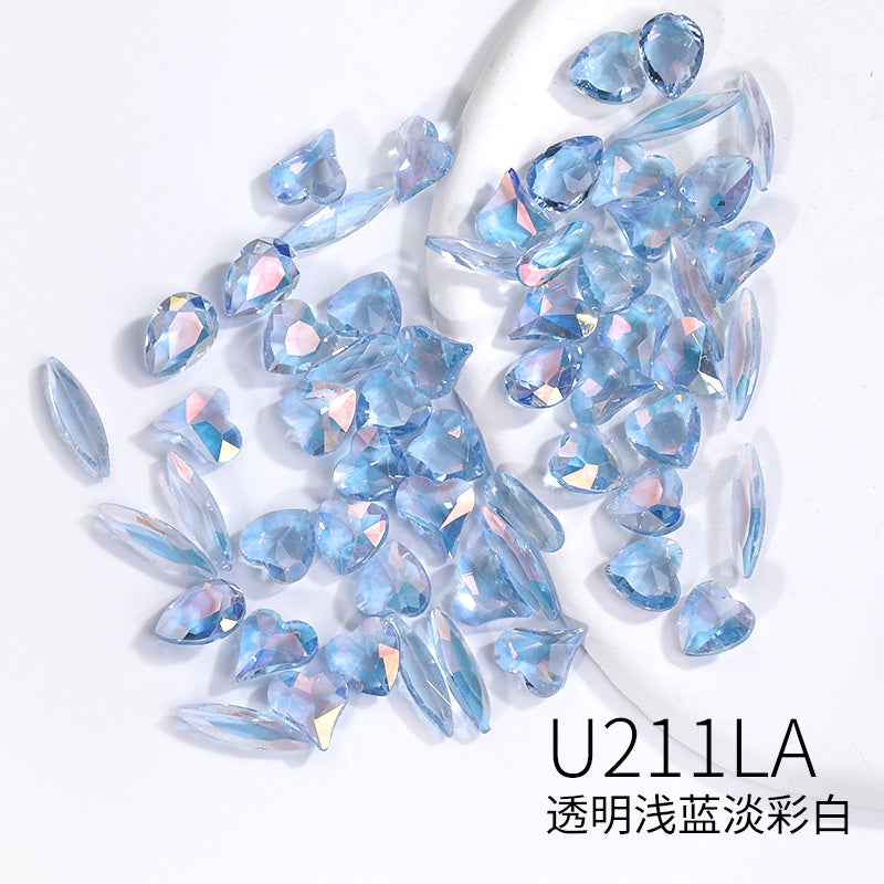 10pcs 【3-10mm】nail rhinestones hand accessories Korean wind Transparent Mixed Shapes Nails Art Decoration Professional Rhinestones Nail Art Rhinestones Mix