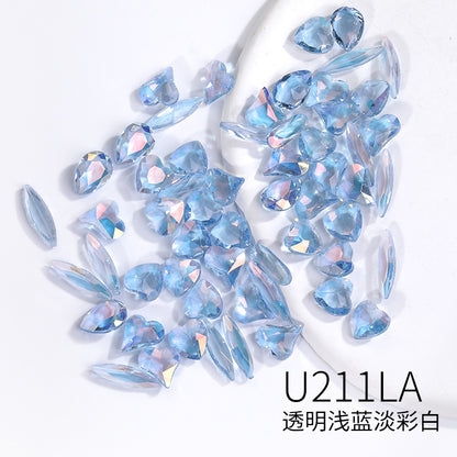 10pcs 【3-10mm】nail rhinestones hand accessories Korean wind Transparent Mixed Shapes Nails Art Decoration Professional Rhinestones Nail Art Rhinestones Mix